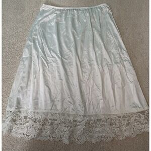 Vassarette Satin Slip Ivory Half Slip Skirt Lace Trip Womens 2XL 28"/46